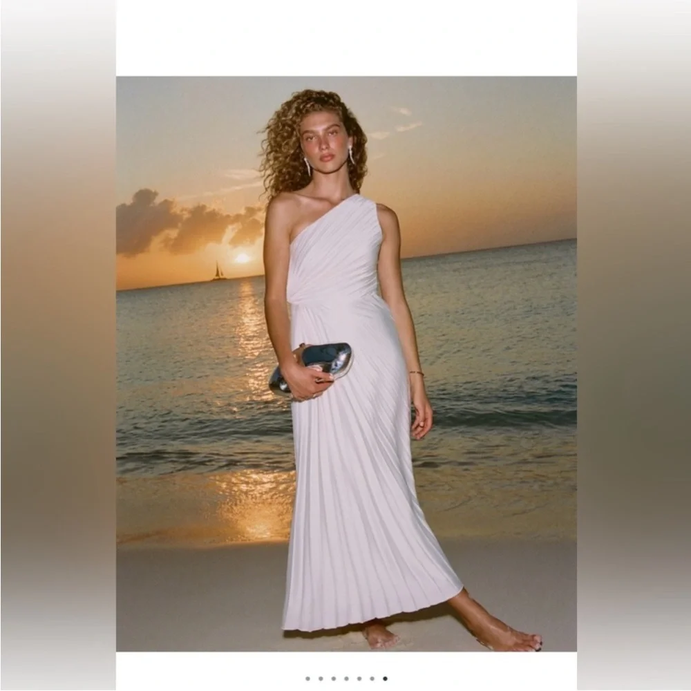 ‼️NWT‼️ Abercrombie & Fitch Giselle Pleated One Shoulder Maxi Dress